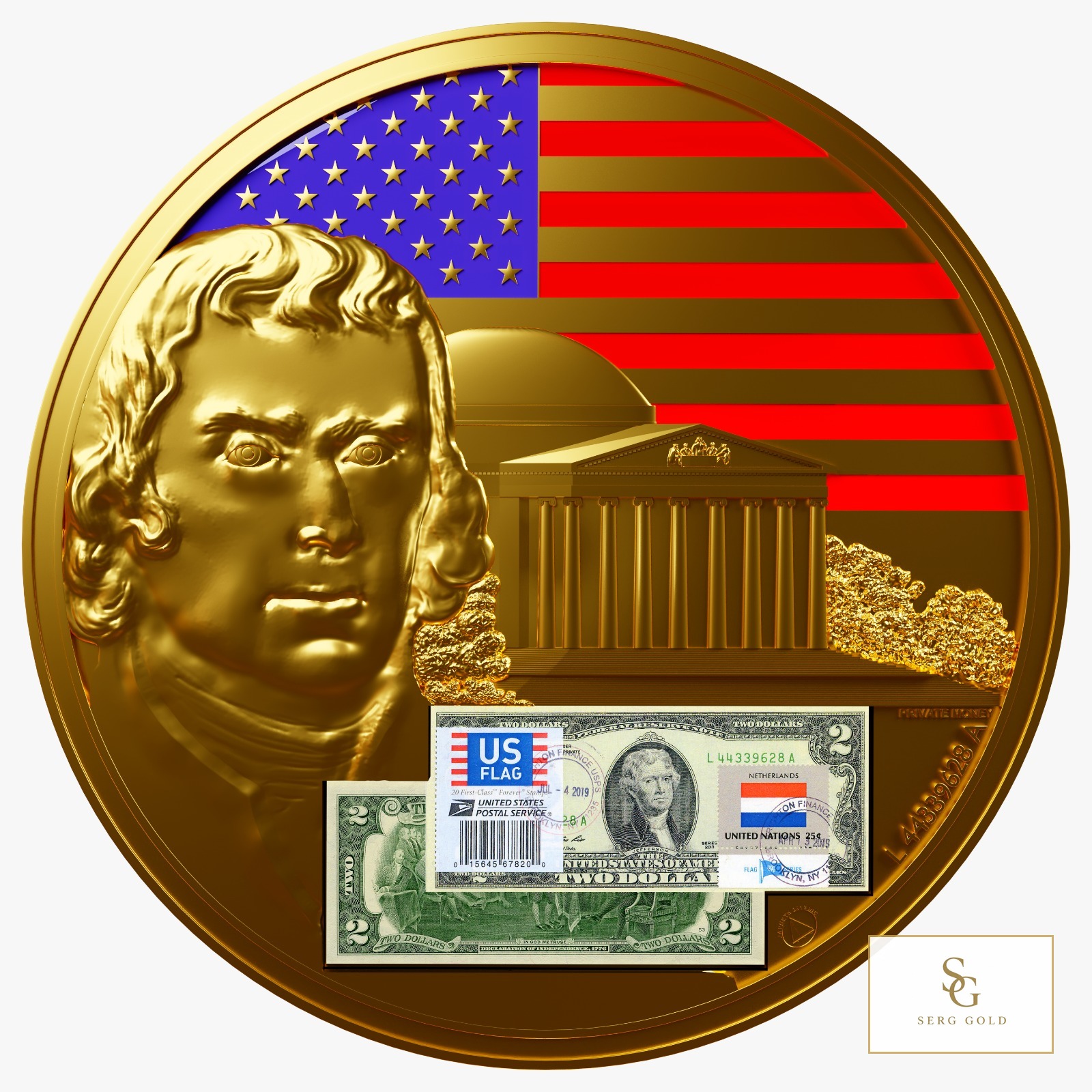 Lucky Money edition with US flag stamp